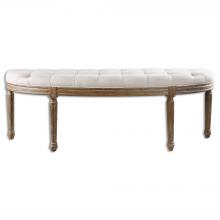  23196 - Uttermost Leggett Tufted White Bench